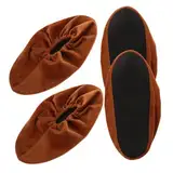 Supvox 2 Paar Bowlingschuhüberzüge wasserdichte Überschuhe Outdoor-Überschuhe Bowlingschuh Überzieher Schutz für Bowling Schuhe rutschfeste Schuhüberzüge Bowling-Schuhschild Flanell Brown