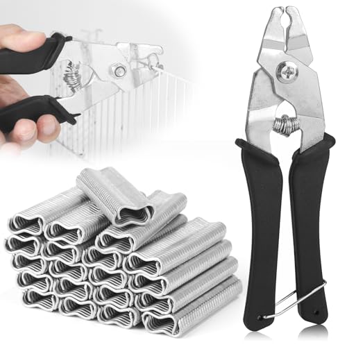 DBREAKS Wurstclipper Zange, Hog Ringzange, Sprengringzange mit 2400 Clips, Wurstclipper Set Zaunzange Hog Ring Zange, für Matratzen Auto Kissen Zäune Pet Käfige