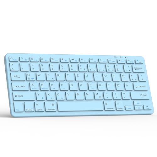 TQQ Bluetooth Tastatur, iPad Tastatur, Deutsches Layout QWERTZ, Mini Wireless Keyboard für iPad 10 Generation/iPad Pro/iPad Air/iPad Mini/iPad 10.2"/iPad 9.7 "/Samsung Tablet/Android und Window