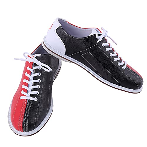 SDEQA Damen Herren Bowlingschuhe Leder Bowlingschuhe Unisex rutschfest Atmungsaktiv,Rot,40 EU