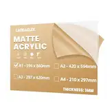 Langaelex Acrylglas Platte Frost Hell 3 mm, DIN A1 (594 x 841 mm) Milchglas Acrylplatte für Laserschneiden, Willkommensschild Hochzeit, Glasersatz