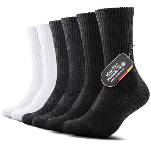 FALARY Socken Herren 39-42 Winter Tennissocken Damen 39-42 Baumwolle Herrensocken Wandersocken Wintersocken Sportsocken Strümpfe Herren Dicke Gepolstert Socken Atmungsaktiv für Outdoor(Mix,M)