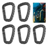 5PCS Karabiner Kunststoff, Karabiner schwarz Praktisches, Robuste D Form für Outdoor Aktivitäten Leichtgewichtig und zuverlässig, Ideal für Camping, Wandern Und Mehr!