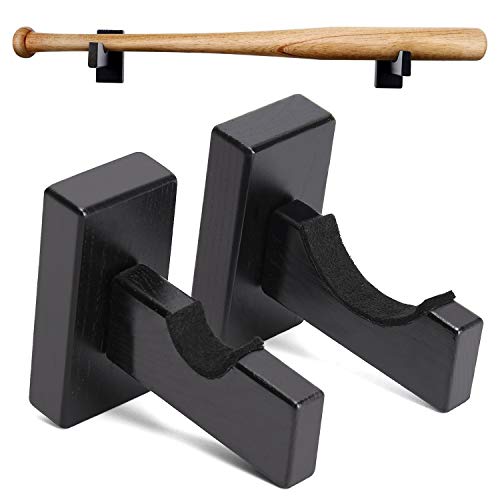 TOBWOLF 2PCS Baseballschläger-Vitrine, Baseballschläger-Aufhängerhalter, horizontaler Wandschläger für Baseballschläger, Baseballschlägerhalterung - Schwarz