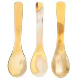 Kitchen Spoon Dessert Spoons 3 Stücke Horn Eierlöffel Kaffeelöffel Eislöffel Teelöffel Dessertlöffel Rührlöffel Suppenlöffel Servierlöffel für Küche Honig Eierbecher Anime