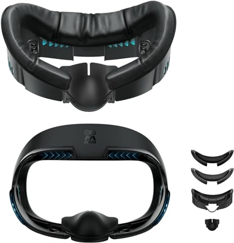 AMVR Face Cover Pad Facial Interface kompatibel mit Meta/Oculus Quest 3 Zubehör, mit weichem PU Face Cushion Pad Replacement für Quest 3 und Ice Silk Cotton. (Nicht für offizielle Ladestation)