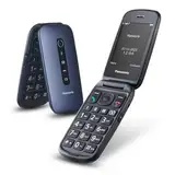 Panasonic KX-TU550EXC 4G Essentials Clamshell Handy für Senioren, 1,2 MP Kamera, Seniorentelefon mit großem 2,8 Zoll Display, 300 Stunden Standby-Zeit, Blau