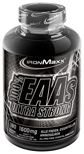 IronMaxx 100% EAAs Ultra Strong - 180 Tabletten | essentielle Aminosäuren hochdosiert | 1600mg EAAs + Histidin pro Tablette