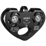 ALPIDEX Seilrolle Tandem Pulley Umlenkrolle Doppelseilrolle - geeignet für Stahlseile 8-12 mm Ø und Textilseile bis 13 mm Ø, Farbe:schwarz