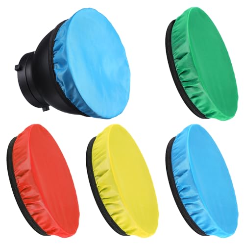 4 Stück Diffusor Socke 18 cm/7 Inch weiches Weiße Diffusor Lampensocke Lichtdiffusor Tuch Weiche Diffusor Lampenabdeckung Kamera Speedlite Softbox Shade Abdeckungstuch für Ringlicht Blitzlicht