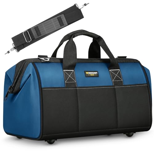 WINHUNT Werkzeug-Aufbewahrungs-Organizer, 600 Denier, große Elektriker-Werkzeugtasche mit breiter Öffnung, blau, 51 x 26 x 29 cm, 20 Zoll