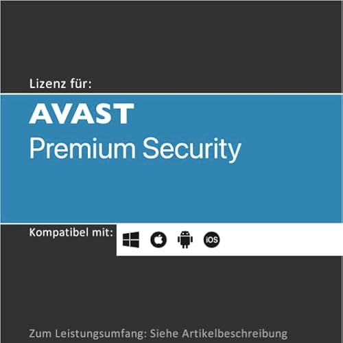 Lizenz für AVAST Premium Security | 2024 | 1-10 Gerät(e) | 1-3 Jahr(e) | Vollversion | Windows bzw. MacOS/iOS/Android | Lizenzcode per Post o. E-Mail von softwareGO (5 Geräte I 1 Jahr)