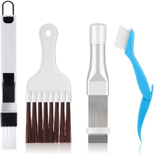 ZEPIQOR 4 Stücke Klimaanlage Kondensator Flosse Kamm, Flosse Reinigung Bürste Klimaanlage, Flosse Kamm Spule Reinigung Whisk Pinsel, Metall Fin Verdampfer Kühler Reparatur Werkzeug