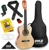 Pyle Akustik Kinder Gitarre – Acoustic Guitar with Strings, Klassische Gitarre für Anfänger, Akustische Gitarre 3/4 für Kinder, Gitarre mit Tasche & Gitarren Set, Classic Guitar with Strings Acoustic