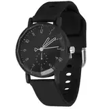 OFFCUP Damenuhr, Damen Analog Quarz Uhr mit Silikon Armband, Uhren Damen Sportlich Elegant Casual Armbanduhr Krankenschwester Quarzuhr Farbe Buntfarbig, 3 Zeiger, 38 mm Gehäusegröße-Schwarz