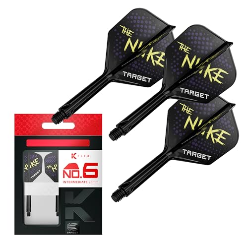 Target Darts Luke Littler K Flex Flights and Shaft System, No.6(26mm) | 3er Set Kflex Flights, Luke Littler Spieler Edition Darts Accessories | K-Flex No 6 Flight, Dart Schaft Intermediate Länge