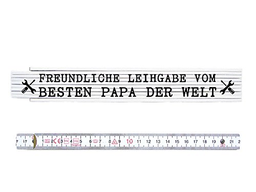 ZOLLSTOCK Metermaß Maßstab FREUNDLICHE LEIHGABE VOM BESTEN PAPA Spruch Geschenk