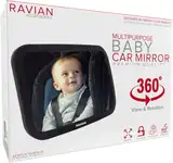 Babyautospiegel für den Rücksitz - Sicherster Autositzspiegel mit kristallklarer Sicht, bruchsicherer, verstellbarer Rückspiegel für Säuglinge, Kinder, Babys und Neugeborene mit Blick nach hinten