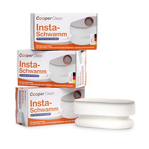 Cooper Clean Insta-Schwamm Trio Pack Reinigungsschwamm für Leder, Polster und Textilien Haushalt und Fahrzeug