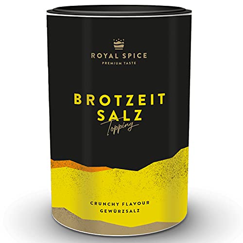 Royal Spice Brotzeit Salz 100g - Gewürzsalz Mischung für deftiges: Brotzeit, auf Käse, Rohkost, frischem Mett oder über den Salat - Rustikale Mischung mit knusprigem Meersalz