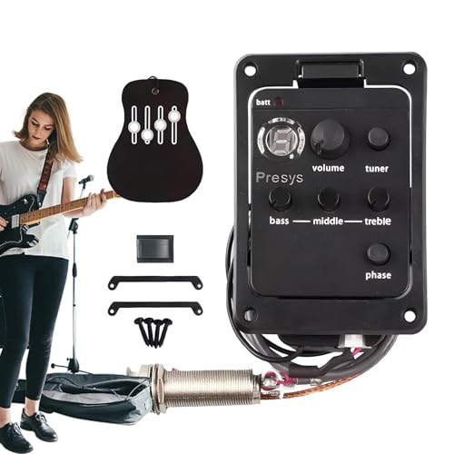 Tonabnehmer für Akustikgitarre, Piezo-Tonabnehmer für klassische Gitarre, akustischer Vorverstärker, Equalizer für Gitarre, elektrischer Schallwandler, Schlaganzeige