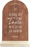 Elbeffekt Weihnachtsgeschenke für Tante - Glück ist Holzbild Zeichnung - Tante Geschenk, Tante Weihnachtsgeschenk, Beste Tante der Welt, Weihnachtsgeschenk für Tante, Geschenk Tante, Geschenke Tante