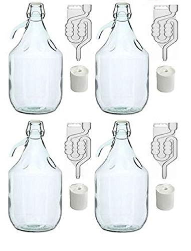MultiDepot SET 16tlg. FLASCHE GÄRBALLON + STOPFEN + GÄRRÖHRCHEN + BÜGELVERSCHLUSS 5L BDG5D, Transparent