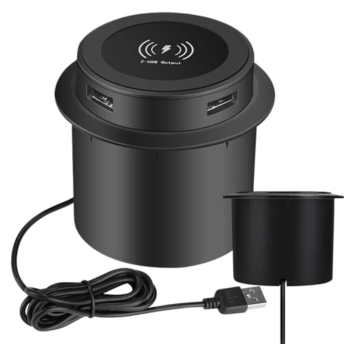 Unsichtbares drahtloses Ladegerät - USB Under Table Wireless Ladegerät - Smart Multifunktionales Mobiltelefonzubehör für Schreibtisch, SchalterMehrzweckanwendung: Diese k, Bett, Wohnzimmer, Wohnzimmer