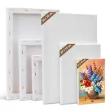 Kigniote Leinwand Set, 6 Stück Leinwand zum Bemalen 30x20,20x15,15x10 cm Keilrahmen Weiß Leinwand Malen Canvas Künstlertafelbilder für Ölgemälde Acryl Leinwandpaneele für Bastler und Künstler