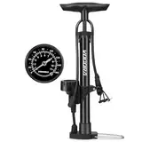 VOGORA Fahrradpumpe alle Ventile, Luftpumpe Fahrrad Französische Ventile mit 160PSI Manometer, Fahrrad zubehör Pumpe Luft Standpumpe für Ball