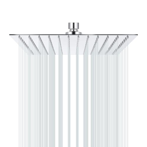 Jmlieben 12 Zoll Duschkopf Regendusche Edelstahl 304 Kopfbrause Regenbrause mit Anti-Kalk-Düsen Duschkopf Quadratisch 30 x 30cm (12 zoll)