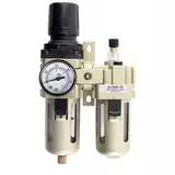 Druckregler, AC3010-03 Luftreglerfilter Aluminiumlegierung Öl Wasserfilter Pneumatischer Kompressor, manuelle Entwässerung 3/8 Öl-Wasserabscheider