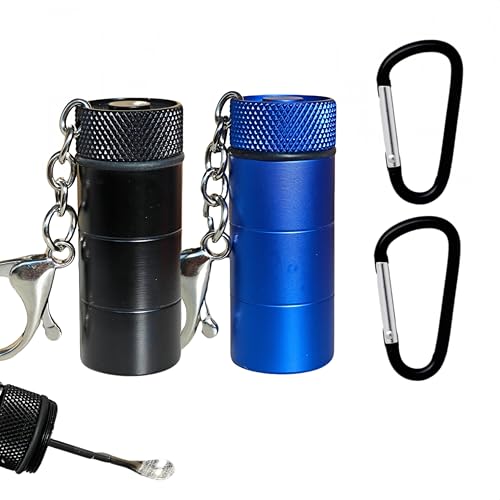 Tragbare Aluminium-Spezialisten mit Schlüsselbund – Salz- und Pfefferflaschen für Camping, Reisen und Küche (black,blue)