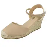 Savannah Damen Espadrilles mit Keilabsatz, - Nude Beige - Größe: 40 EU