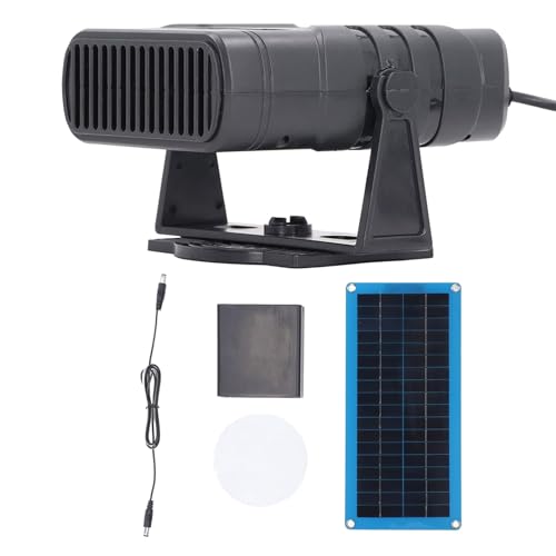 Solarbetriebene Heizung - Heizen Scheibenheizung Tragbare, Trocknungsheizung - mit Solarpanel & Batteriekasten für nachhaltige Wärmequelle im Gewächshaus oder Outdoor-Einsatz bei kaltem Wetter