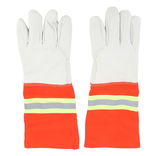 TYTOGE 1 Paar Feuerwehrhandschuhe mit Reflektierendem Streifen, Bequeme Flammhemmende Feuerwehrhandschuhe Rettung, Schweißen und Backen