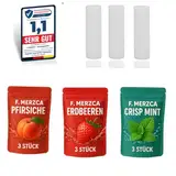 F.MERZCA® Geschmacksfilter Set – 9 nikotinfreie Filter mit Geschmack (Erdbeere, Minze, Pfirsich) für Genussvolles Rauchen Aufhören, Rauchentwöhnung - Zigarettenersatz mit echtem Widerstand