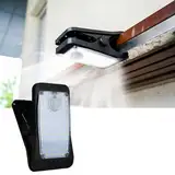 Hqynss 90 LED Solar Lichter im Freien mit Bewegungssensor, Clip-on Solar Lichter Garten 3 Modi wasserdichte Wandleuchte Außenbeleuchtung Sicherheitslampe für Deck, Zaun,1-teilig,weißes Licht