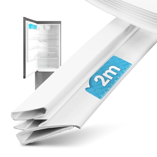 DL-pro Kühlschrankdichtung zuschneidbar 2m Universal Türdichtung Kühlschrank Reparaturset für KühlGefrierkombination Gefrierschrank kompatibel mit Siemens Liebherr Miele Bauknecht robustes PVC weiß