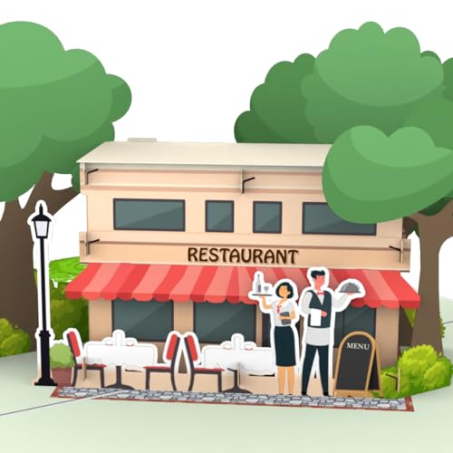 LIMAH® Pop-Up Karte Restaurant - Restaurantgutschein, Essensgutschein, 3D Gutschein zum Essen gehen - Romatische Geschenkidee für Mann und Frau zum Geburtstag, Jahrestag oder Hochzeitstag