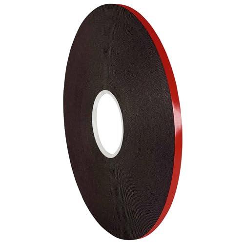 KLEBESHOP24 SPIEGELKLEBEBAND DOPPELSEITIG stark klebend | schwarz, 1 mm Dicke, 50 m, Breite wählbar | Universelles Montageband | Schaumklebeband für Holz, Glas, Metall, Kunststoff etc. / 9 mm x 50 m