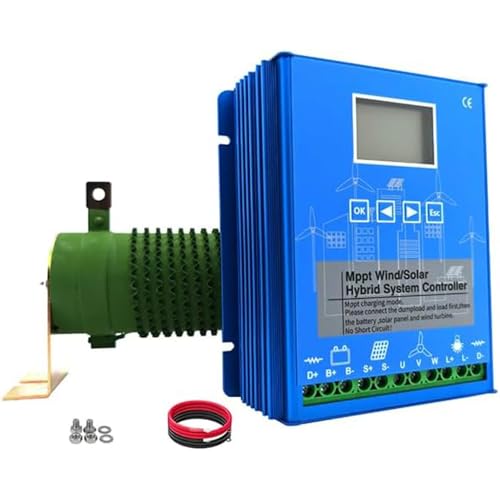 KX-ENERGIE 2000W Wind Solar Hybrid Laderegler,12V/24V Automatisch Erkennung MPPT Boost Controller,1000W Windkraftanlagen 1000W Photovoltaik Off Grid,für Blei-Säure/Lithium Batterien
