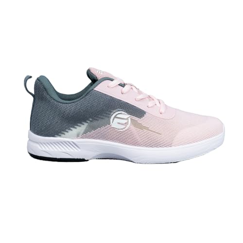 ELITE Dash Bowlingschuhe für Damen, universelle Gleitsohlen, ultraleicht, Mono-Mesh, athletischer Stil für Bowler, grau / pink, 37 EU