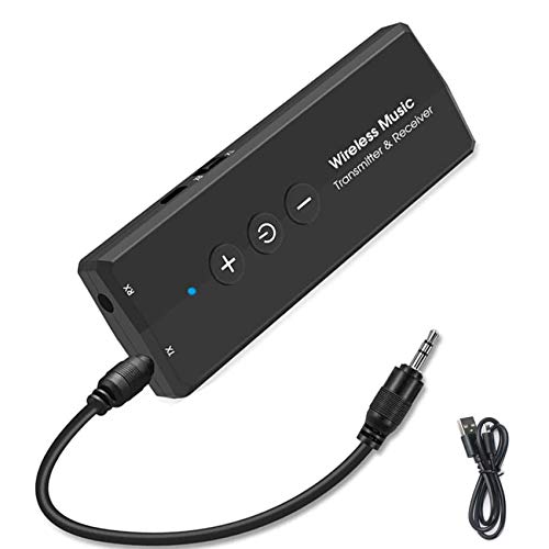 EasyULT 3 in 1 Bluetooth 5.0 Transmitter Empfänger, Wireless Adapter Audio Sender/Receive mit 3.5mm Audio Kabel für Kopfhörer Lautsprecher Radio Auto TV PC Laptop, 10M Distanz