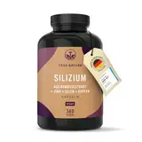 Silizium - 360 Kapseln für 4 Monate - Organisches Silicium 519mg pro Tag - Hochdosiert - Natürlich gewonnen aus indischem Bambusextrakt - Haar Vitamine - Zink, Selen & Kupfer - Vegan - TRUE NATURE