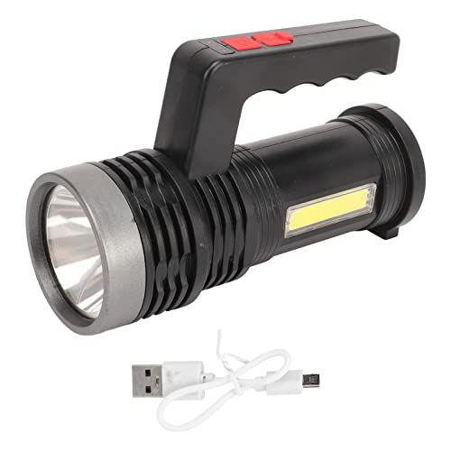 LED-Taschenlampe, USB Wiederaufladbar, IPX4 Wasserdicht, Aluminiumlegierung, Tragbarer LED-Suchscheinwerfer Mit COB-Seitenlicht Für Outdoor-Camping-Notfälle