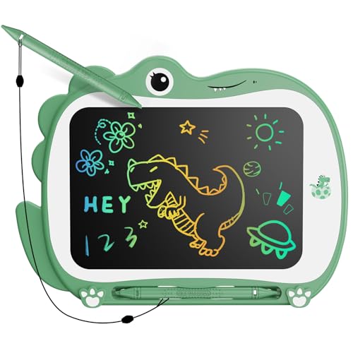 Genialba 8,5 Zoll Dinosaurier-LCD-Zeichentablett, Schreibtafel, Kleinkindspielzeug, Lernspielzeug, Geschenke zum Geburtstag, Weihnachten, Spielzeug, für 2 3 4 5 6 Jahre alte Jungen und Mädchen (Grün)