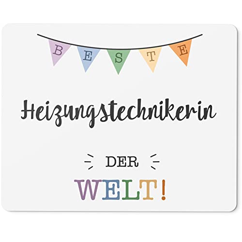 JUNIWORDS Mauspad Mousepad, Beste Heizungstechnikerin der Welt (5703124)