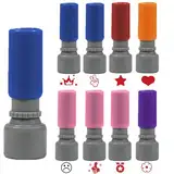 Grillix Selbstfärbender Stempel, 8 Stempel für Lehrer auf Englisch, Motivation Briefmarken, Niedliches Cartoon Kinder, Lob Ermutigung