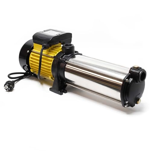 Wiltec Mehrstufige Kreiselpumpe 9000l/h 2200W Förderhöhe 105m, Ansaughöhe 9m, 2850U/min, Wasserpumpe für Hauswasserwerke, Haus und Garten